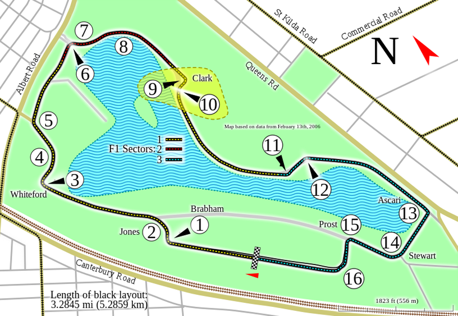 Melbourne Grand Prix Circuit, Track, Map, Event Address